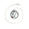 Argentium Sterling Silver Hummingbird Necklace with Garnet Stone - Image 2