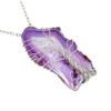 Wire Wrapped Stainless Steel Purple Geode Tree of Life Necklace - Image 2