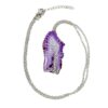 Wire Wrapped Stainless Steel Purple Geode Tree of Life Necklace - Image 4
