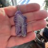 Wire Wrapped Stainless Steel Purple Geode Tree of Life Necklace - Image 6