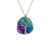 Wire Wrapped Stainless Steel Rainbow Quartz Tree of Life Necklace - Image 3