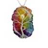 Wire Wrapped Stainless Steel Rainbow Quartz Tree of Life Necklace - Image 4
