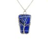 Blue Fused Glass Stainless Steel Wire Tree of Life Necklace - Image 3