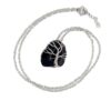 Wire Wrapped Stainless Steel Black Geode Tree of Life Necklace - Image 5