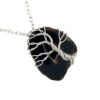 Wire Wrapped Stainless Steel Black Geode Tree of Life Necklace - Image 2