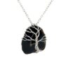 Wire Wrapped Stainless Steel Black Geode Tree of Life Necklace - Image 3