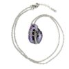 Wire Wrapped Stainless Steel Purple Geode Tree of Life Necklace - Image 5