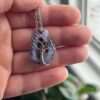 Wire Wrapped Stainless Steel Purple Geode Tree of Life Necklace - Image 6