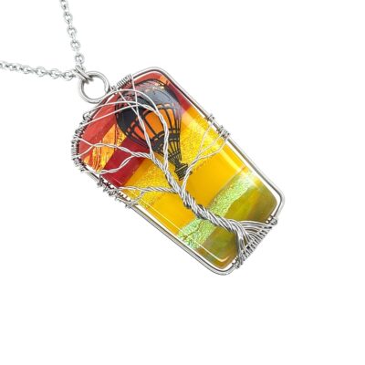 Stainless Steel Hot Air Balloon Tree of Life Necklace