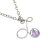 Stainless Steel Wire Initial Necklace with Birthstone - Image 3